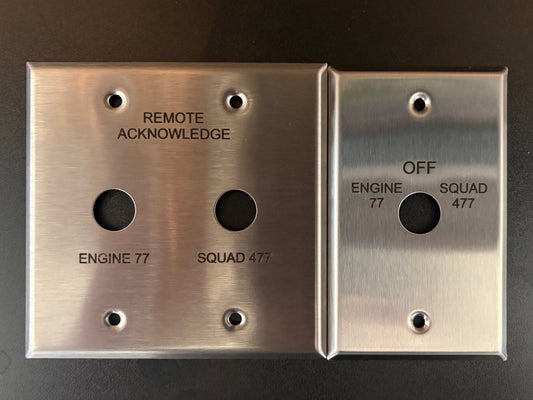 Custom Engraved Stainless Steel Control Plates for Fire Station Equipment | Case Study