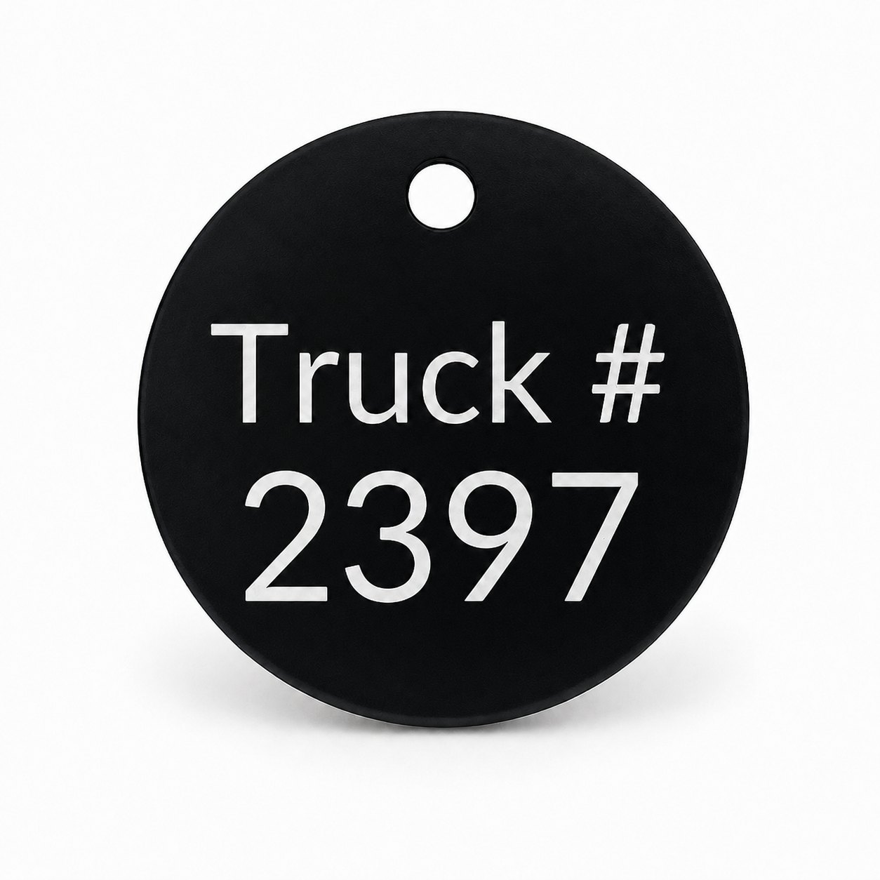Custom Engraved 1.37 Inch Round Black Aluminum Tag – Personalized Anodized Metal ID, Asset, Equipment, Key or Locker Tag