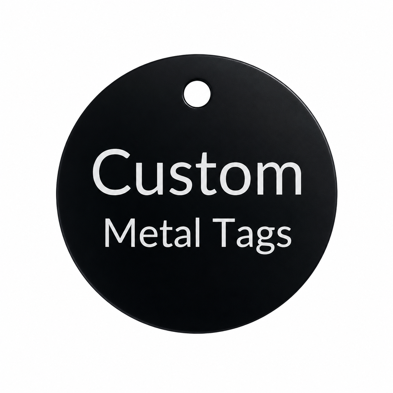 Custom Engraved 1.37 Inch Round Black Aluminum Tag – Personalized Anodized Metal ID, Asset, Equipment, Key or Locker Tag