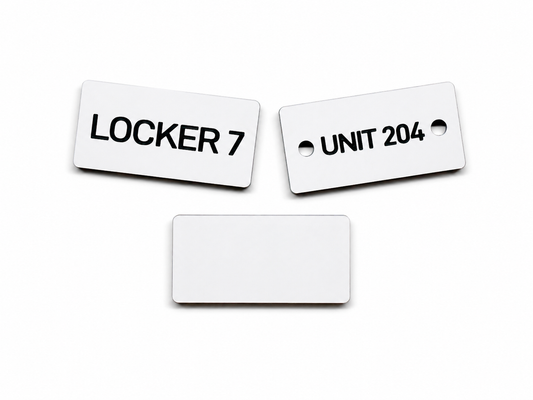 Custom Engraved 1" x 2" Acrylic Label – Personalized Electrical Panel, Breaker Box, Asset & Equipment ID Tag – Optional 4mm Holes or Double-Sided Tape