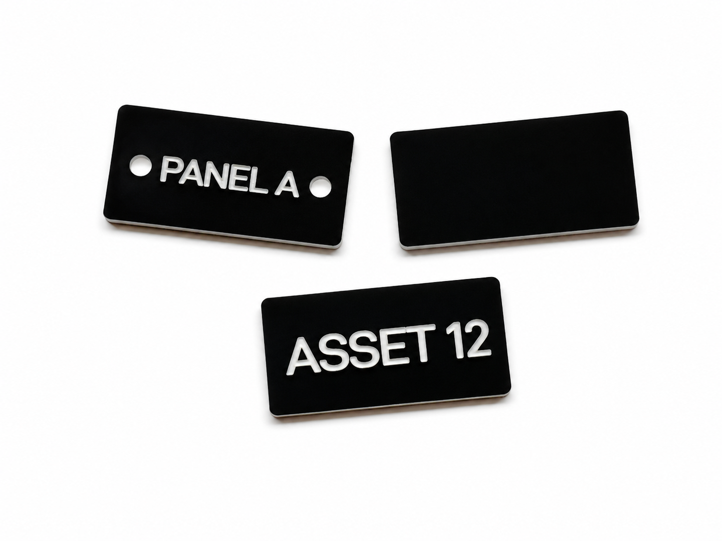 Custom Engraved 1" x 2" Acrylic Label – Personalized Electrical Panel, Breaker Box, Asset & Equipment ID Tag – Optional 4mm Holes or Double-Sided Tape