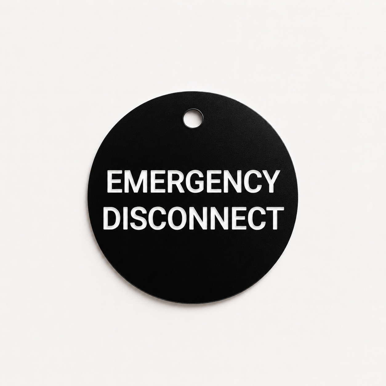 Custom Engraved 2 Inch Round Acrylic Tag – Personalized Equipment, Electrical Panel, Valve & Asset ID Label with 4mm Hole