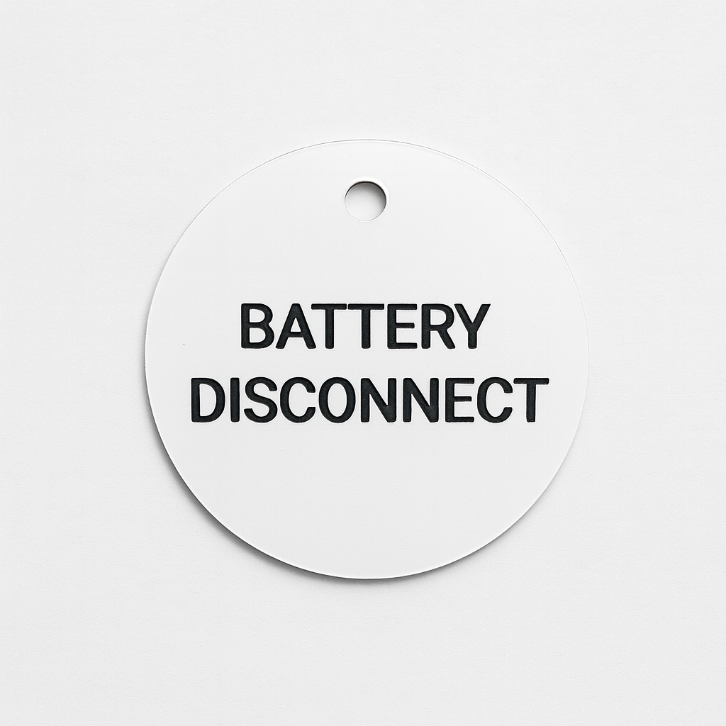 Custom Engraved 2 Inch Round Acrylic Tag – Personalized Equipment, Electrical Panel, Valve & Asset ID Label with 4mm Hole