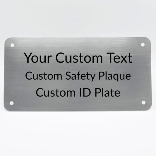 Custom Engraved Stainless Steel Nameplates – 6” x 3” & 8” x 4” 304 Metal ID Plates for Equipment, Doors & Signage