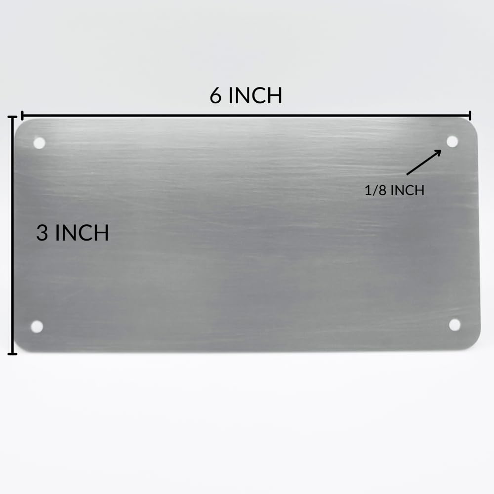 Custom Engraved Stainless Steel Nameplates – 6” x 3” & 8” x 4” 304 Metal ID Plates for Equipment, Doors & Signage