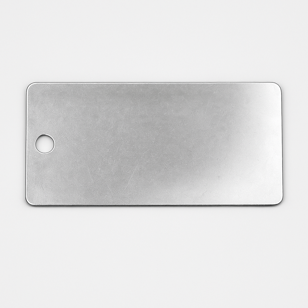 Custom Engraved Stainless Steel Tags – 2" x 1" Durable Metal ID Plates for Equipment, Keys, Lockers, and Tools, 1 Line