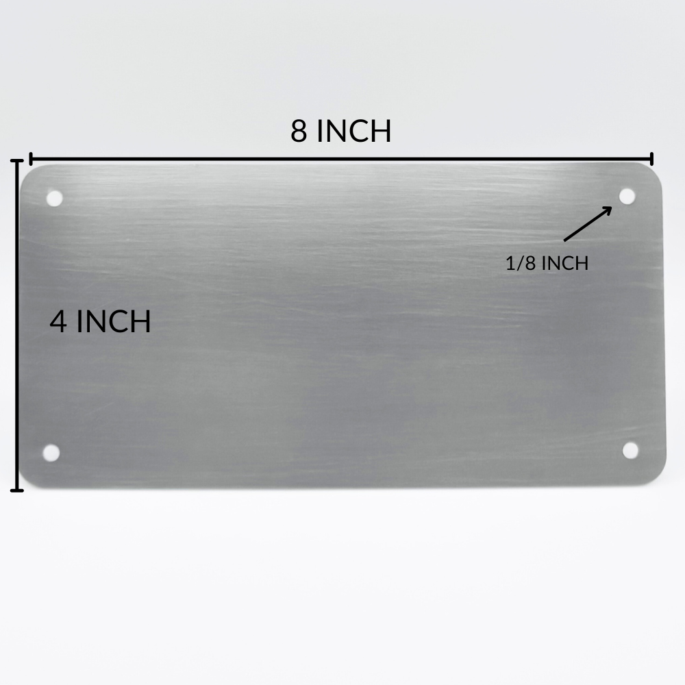 Custom Engraved Stainless Steel Nameplates – 6” x 3” & 8” x 4” 304 Metal ID Plates for Equipment, Doors & Signage