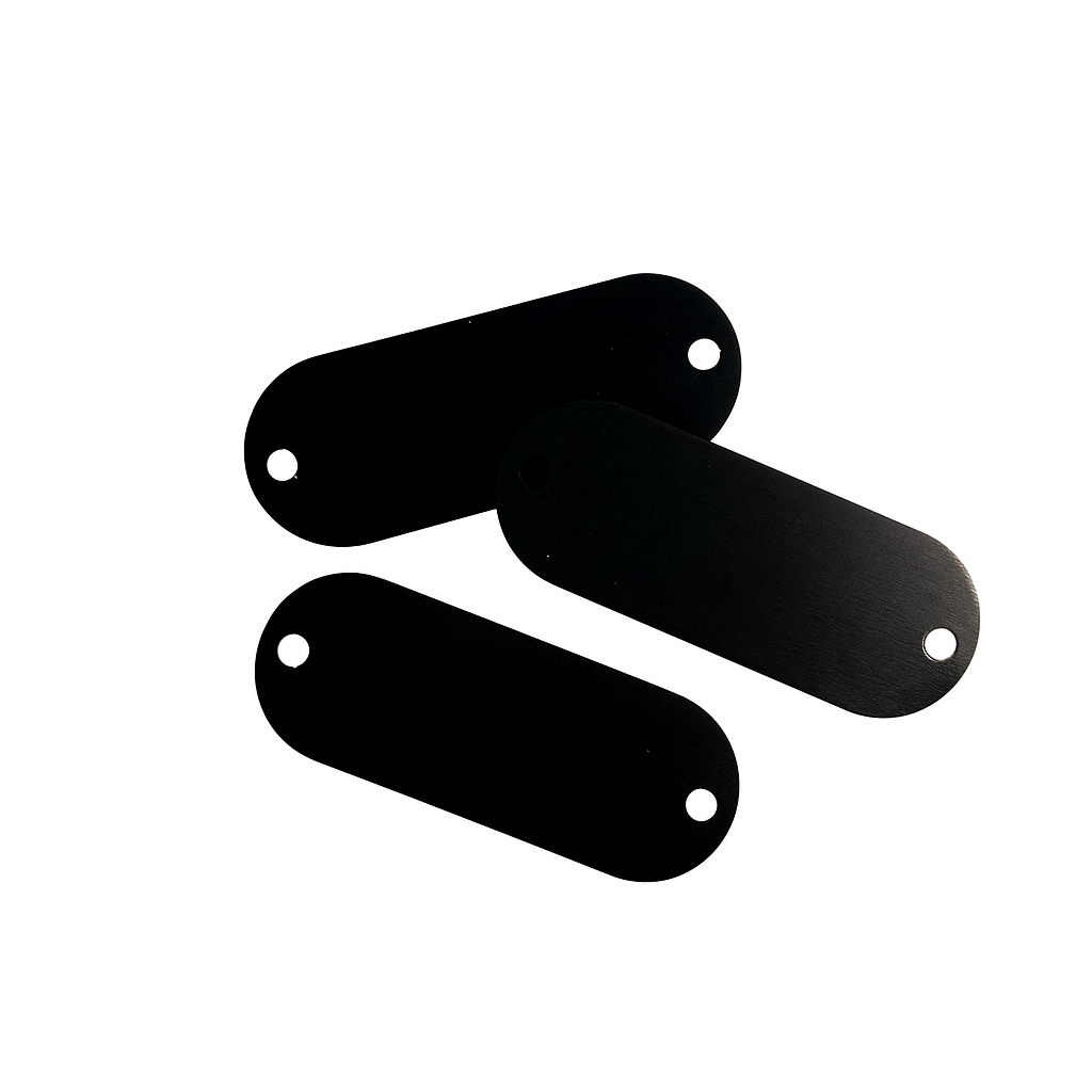 Custom Engraved Aluminum Tags – 2" x ¾" Industrial Metal ID Plates with Mounting Holes for Equipment, Tools, and Storage