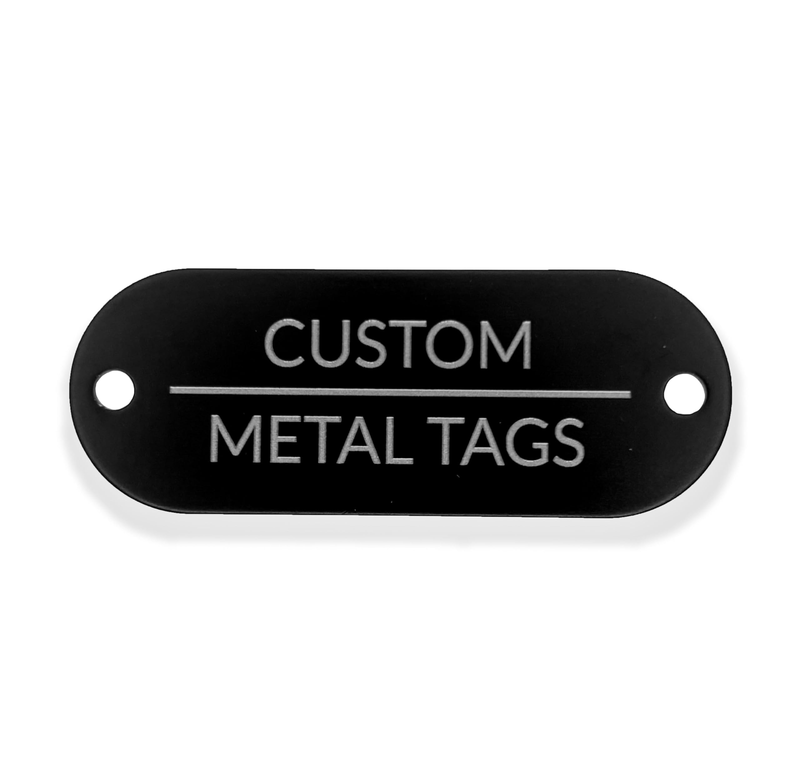 Custom Engraved Aluminum Tags – 2" x ¾" Industrial Metal ID Plates with Mounting Holes for Equipment, Tools, and Storage